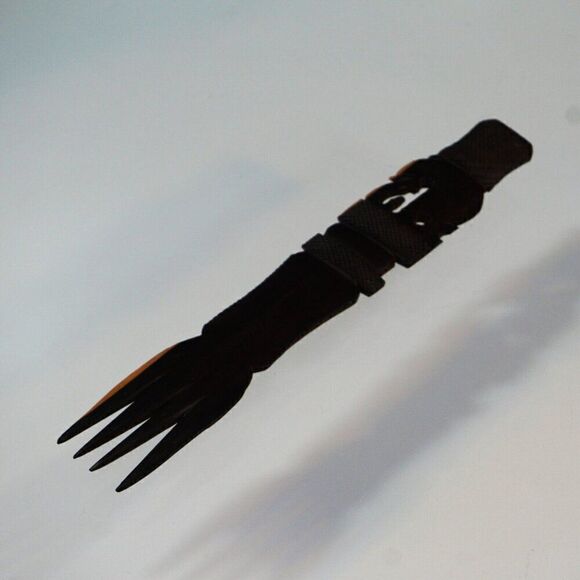 Vintage Elephant Heart Wood Fork African Hand Carved Folk Art Long Handle - Picture 9 of 9